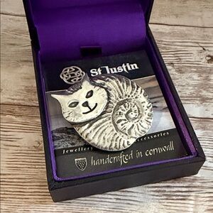 St. Justin Pewter Cat Pin